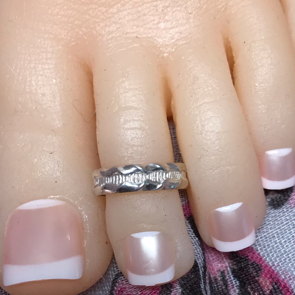 Sterling Silver Toe Ring- Adjustable Sterling Sil… - image 1